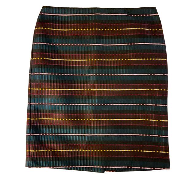Ann Taylor Factory Multi-Color Jacquard Stripe Pencil Skirt, Sz 8 -- NWT - Picture 2 of 6